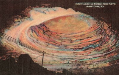Historic Postcard-Sunset Dome-Hidden River Cave-KY