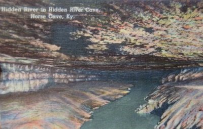 Historic Postcard-Hidden River-Hidden River Cave-KY